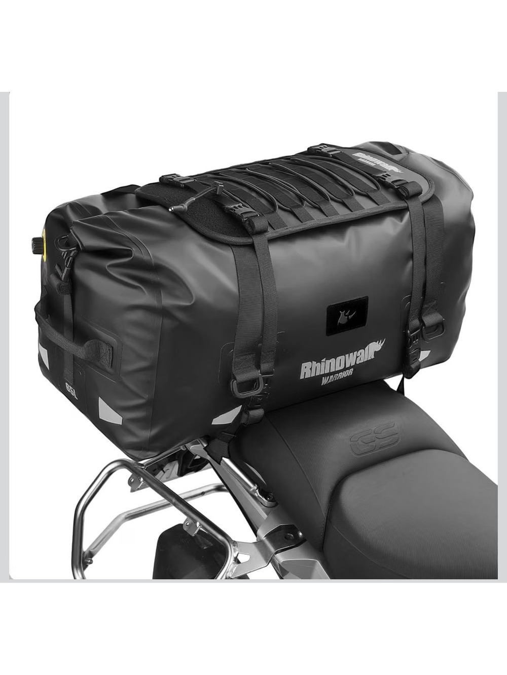 Rhinowalk 65L Waterproof Motorcycle Tail Bag Touring Duffel Backpack Black